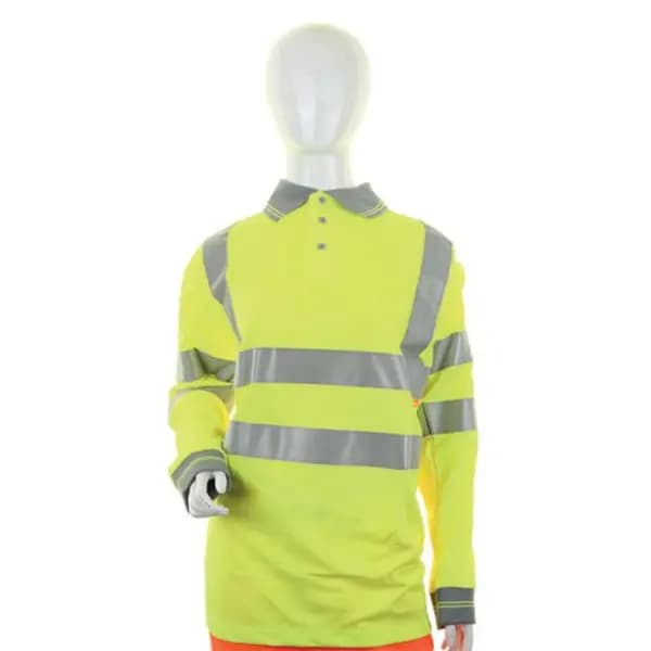 Image of Beeswift Beeswift Ladies High Visibility Long Sleeve Polo Shirt Saturn Yellow XS LPK22SYXS