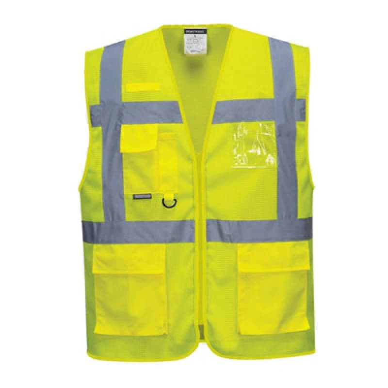Image of Portwest Athens Hi Vis MeshAir Executive Vest C376YERM Colour: Yellow