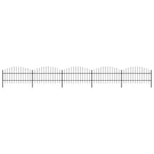 Image of Vidaxl Garden Fence With Spear Top Steel (0.75-1)x8.5 M Black
