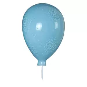 Image of Interiors by PH Kids Balloon Night Light Glossy Blue Ceramic Wall Mounted