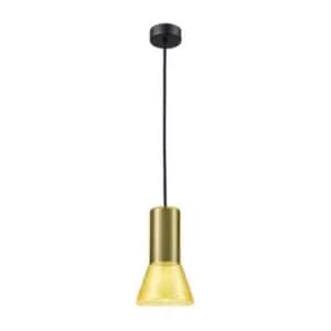 Image of Larissa Perama Dome Ceiling Pendant Light Glass 1x GU10 Yellow
