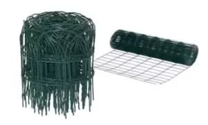 Image of Garden Green PVC-Coated Border Fence: Straight Edge/10m x 0.9m