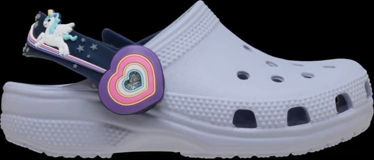 Image of Crocs Kids Toddler Classic Imagination Lights Backstrap Clogs Frosted Grape C5
