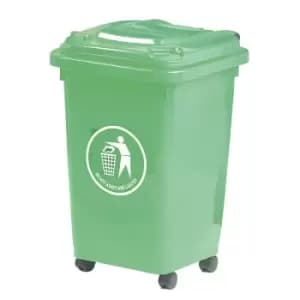 Image of 50L Yellow Wheeled Bin - indoor use - Complies to BS/EN 840 - 100% Virgin Polyethylene