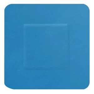 Image of Click Medical Hygioplast Detectable Square Plasters Blue Pack of 100