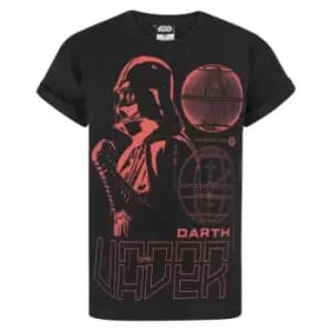 Image of Star Wars Childrens/Kids Darth Vader T-Shirt (7-8 Years) (Red/Black)