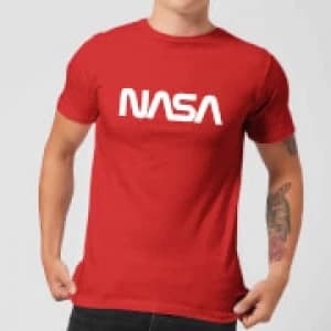 Image of NASA Worm White Logotype T-Shirt - Red - L