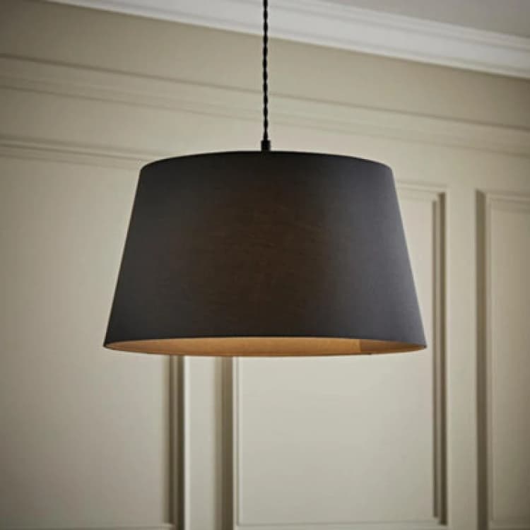 Image of ValueLights ValueLights Aspen Grey Tapered Easy Fit Pendant Lamp Shade in Pale Grey Size: Large Pale Grey Large Unisex 5016529273950