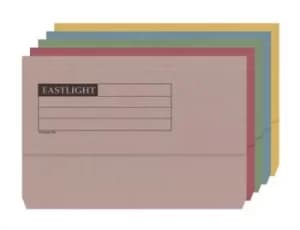 Image of ValueX Document Wallet Manilla Foolscap Half Flap 285gsm Assorted (Pac