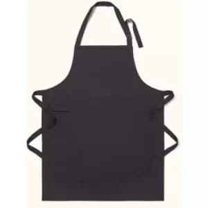 Image of Homescapes - Plain Black Cotton Apron - Black