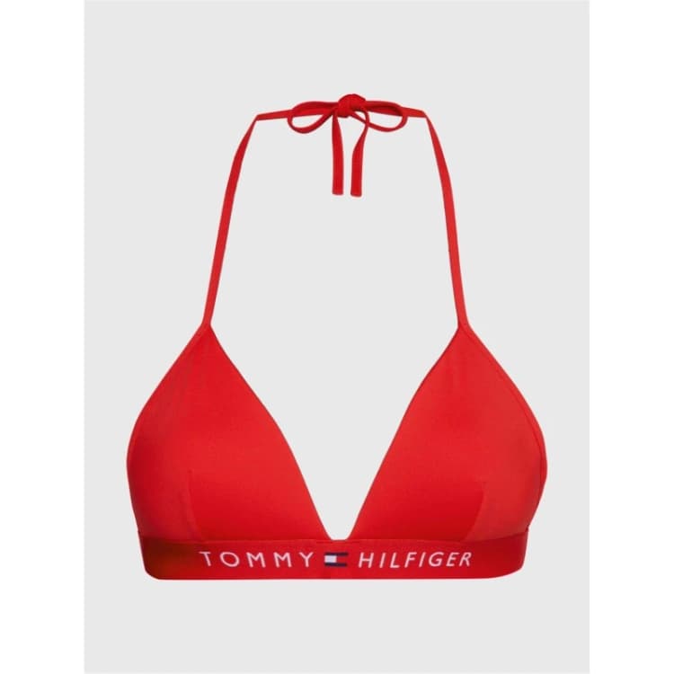 Image of Tommy Hilfiger Fixed Triangle Bikini Top Primary Red female 10 (S)