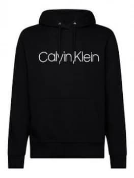 Image of Calvin Klein Cotton Logo Overhead Hoodie - Black, Size 5XL, Men