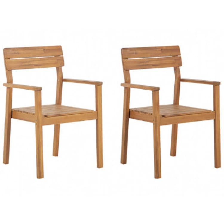 Image of Beliani Set Of 2 Garden Chairs Fornelli Acacia Wood Brown