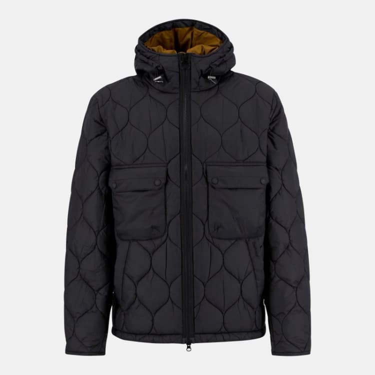 Image of Barbour Mens Re-Engineered Hooded Spey Long Sleeve Quilted Jacket Black BK11 male XL