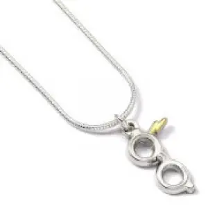 Image of Harry Potter Sterling Silver Glasses and Lightning Bolt Necklace