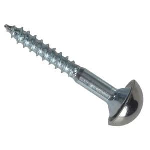 Image of ForgeFix Mirror Screw Chrome Domed Top Slotted CSK ST ZP 1" x 8 Bag 10