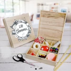 Image of Personalised Sewing Box with 9 compartments