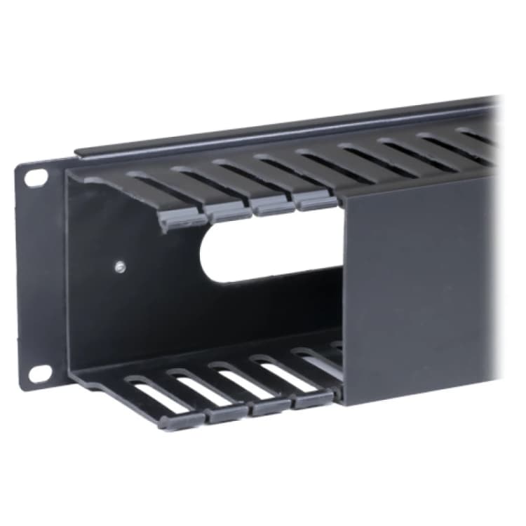Image of Cablenet 2u Cable Dump Panel Plastic with Pass Through Black