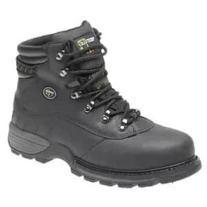 Image of Grafters Mens Safety Hiker Type Toe Cap Waxy Leather Boots (11 UK) (Black)
