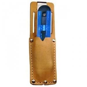 Image of Pacific Handy Cutter Clip On Holster Leather Metal Belt Clip Brown Ref