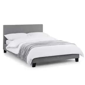 Image of Julian Bowen Rialto Light Grey Linen Bed 135cm