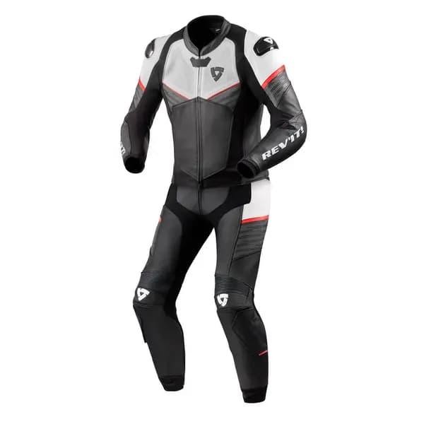 Image of REV'IT! Combi Beta Two Piece Suit White Neon Red Size 46
