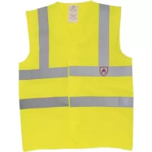 Image of Yoko Flame-Retardant Hi-Vis Sleeveless Waistcoat (M) (Yellow) - Yellow