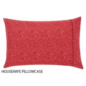 Image of William Morris Bedding, Strawberry Thief Standard Pillowcase, Crimson
