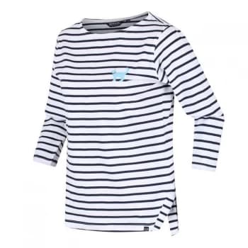 Image of Regatta Polina three quarter Sleeve T-Shirt - White/NvyCat