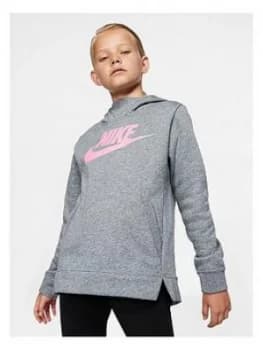 Image of Nike Older Girls Pullover - Grey/Pink, Size XS, 6-8 Years, Women