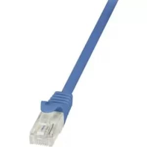 Image of LogiLink CP2036U RJ45 Network cable, patch cable CAT 6 U/UTP 1m Blue incl. detent