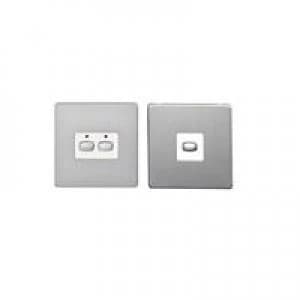 Image of MiHome Smart Brushed Steel 2 Gang Light Switch (Two-way)