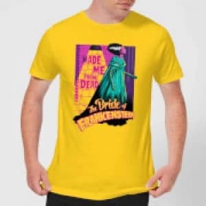 Image of Universal Monsters Retro Bride Of Frankenstein Mens T-Shirt - Yellow - M