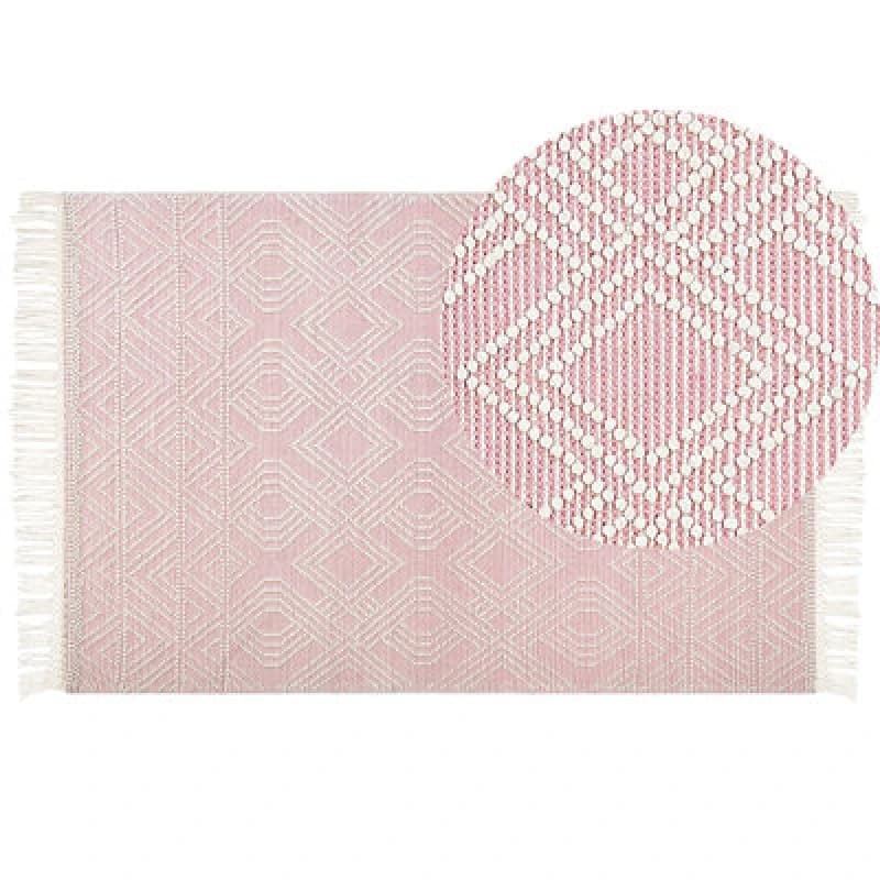 Image of Beliani Rug Adana Pink 200 X 300 Cm Wool