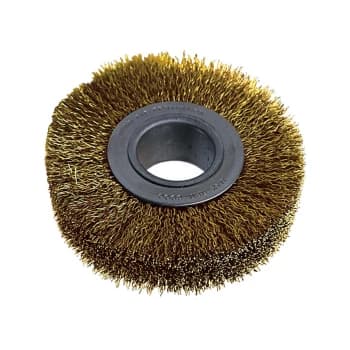 Image of Industrial Rotary Wire Brush - Crimped - Brass Coated Steel Wire - 30SWG - 100 X 20 X 30MM