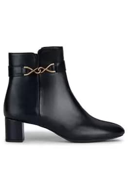 Image of Geox D Pheby 50 B Nappa & Leather Ankle Boots - Black, Size 5, Women