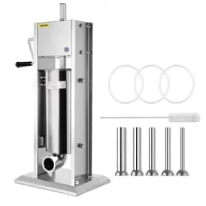 Image of VEVOR Sausage Stuffer 7L/11Lbs Sausage Maker with 5 Filling Nozzles Manual Sausage Stuffing Mincer Machine 2 Optional Speed Vertical Sausage Maker Kit
