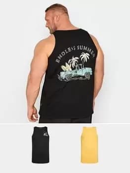 Image of BadRhino Endless Summer Black Vest & Plain Flax Vest, Multi, Size 2XL, Men
