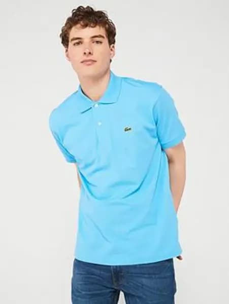 Image of Lacoste Celest Blue Regular Fit Ultra Soft Cotton Jersey Polo Shirt Blue Male S 206547UK
