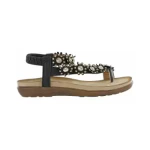 Image of Cipriata Womens/Ladies Salva Toe Post Flower Design Sling Back Sandals (4 UK) (Cream)