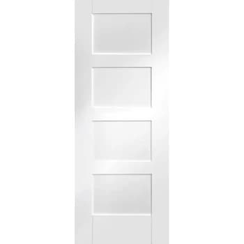 Image of XL Joinery Shaker 4 Panel White Primed Internal Door - 1981mm x 838mm (78 inch x 33 inch) WPSHA4P33