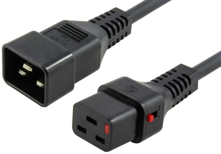 Image of Microconnect Powercord C19 IEC Lock - C20