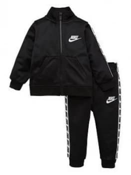 Image of Nike Sportswear Toddler Boys Block Taped Tricot Tracksuit - Black
