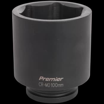 Image of Sealey 1" Drive Deep Hexagon Impact Socket Metric 1" 100mm