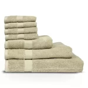 Image of Loft Combed Cotton 7 Piece Towel Set Oatmeal