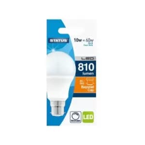 Image of Status International GLS LED 10W Pearl Warm White Bayonet Cap Dimmable Box