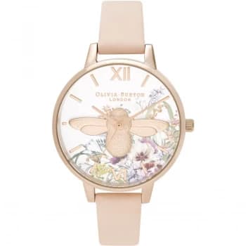 Image of Ladies Olivia Burton 3D Bee Nude Peach & Pale Rose Gold Watch
