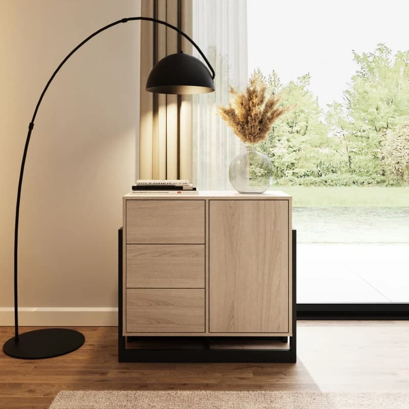 Image of GFW Taite Oak 1 Door 3 Drawer Sideboard