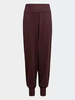 Image of Boys, adidas Aeroready Yoga Joggers, Dark Red, Size 7-8 Years