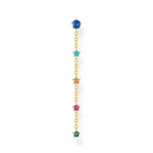 Image of Gold Plated Zirconia Multicoloured Earrings H2194-488-7